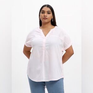 GIA CURVES | by Westside Linen Solid Pink Blouse